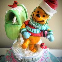Pooh Bear Christmas Cake