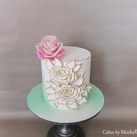 Cake with sugar rose