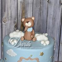 teddy bears baptism cake