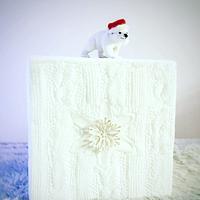 Knitted polar cube cake