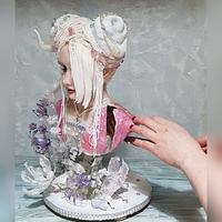Winter fairy bust cake