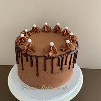 Chocolate and raspberry layer cake