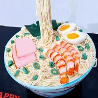 Gravity defying cherry blossom ramen bowl 