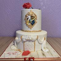 Beauty & the Beast wedding cake