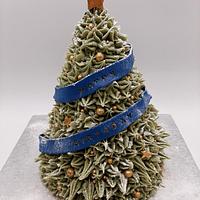 Christmas tree birthday cake