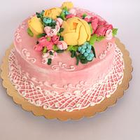 Whippingcream flower cake 