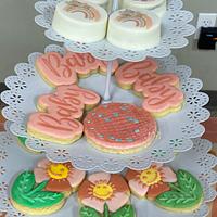 “Groovy Baby” Baby Shower Cake & Cookiess 