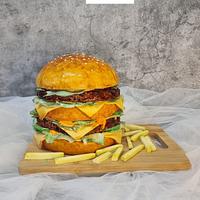 Burger Cake with fries❤️