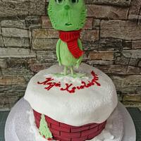 Grinch Christmas cake