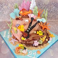 Scuba diving cake
