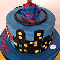 Spiderman inspired birthday cake