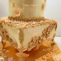 Golden wedding cake 