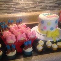 Boots and Bows baby shower cake 