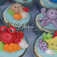 Sea animals cupcakes