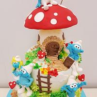The smurfs party cake
