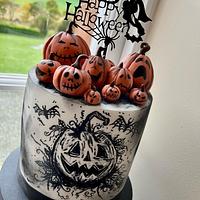 Hand painted Halloween cake 