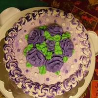 Homemade  Buttercream Roses themed Birthday Cakes