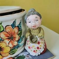 Hand painted pot