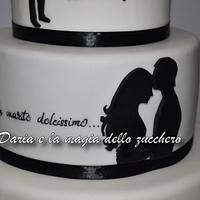 Silhouette 50th birthday cake for man