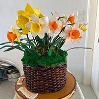 Daffodil basket cake