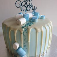 Baby boy shower cake and cupcakes