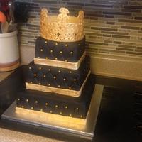 3 Tier 18th Birthday party.  Handmade crown.