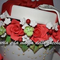 Flower box cake for Valentine's day