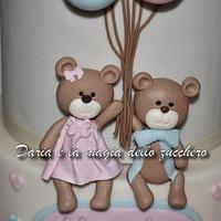 Teddy bears baptism cake