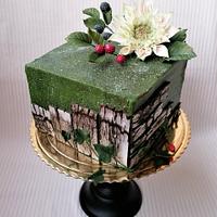 Cake with dahlia 💚❤️💙