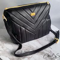 Black Quilted Handbag Cake