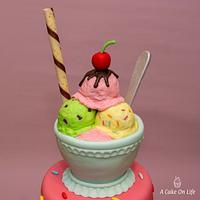 Ice Cream And Sweetie Themed Cake
