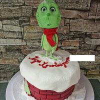 Grinch Christmas cake