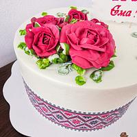 Cake with Bulgarian Embroidery 