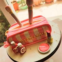 Makeup pouch cake