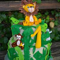 Jungle cake for the first birthday
