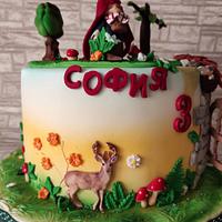 Little Red Riding Hood and the wolf cake