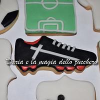 Soccer themed cookies