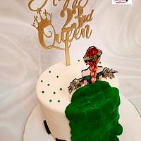 "Lady in Green cake"