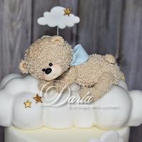 Teddy bear on the cloud cake
