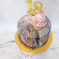 Marble-granito cake sweet 18