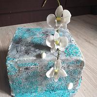  cake with orchid