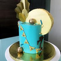 Whimsical cake on a cake
