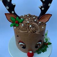 Rudolph the Red-Nosed Reindeer Cake