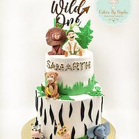 Wood log Cake; Planter Cake; In the Woods Cake and Jungle theme Cake