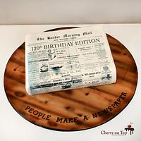 A sweet slice of history! Happy 120th Anniversary - The Border Mail  - newspaper cake