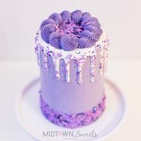 Purple Vanilla Drip Cake