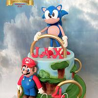 Sonic & Mario cake 