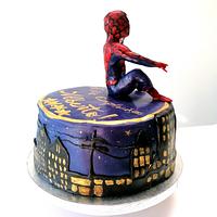 Spiderman small cake theme 