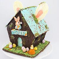 Easter Bunny Soeckled Egg Cookie House