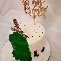 "Lady in Green cake"